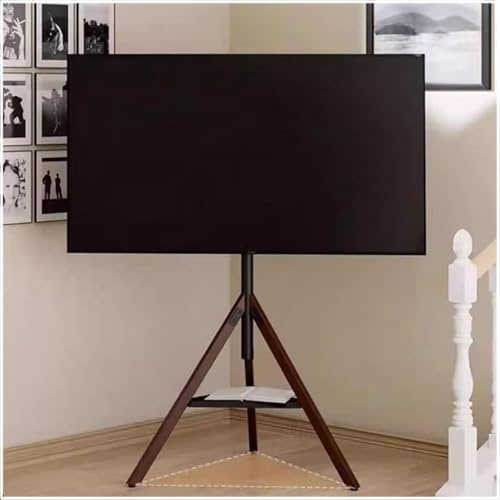 Portable Tv Floor Stand - Tv Stand Tripod Stand For 32-75 Inch Flat/Curved Tv Screens, Floor Tv Stand With Shelf, Adjustable Height Swivel, Up To 50Kgs
