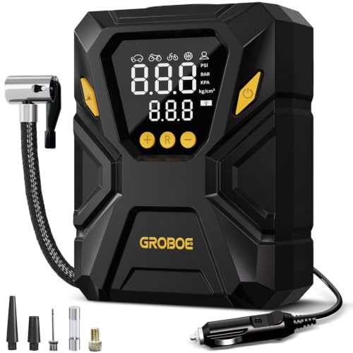 Car Tyre Inflator 12V Digital Tyre Pump Air Compressor with Auto Shut-Off | 150PSI Car Tyre Pump with Pressure Gauge Electric Car Air Pump for Bicycle, Motorbike, Other Inflatables