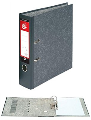5 Star Office Lever Arch File 70mm A4 Cloudy Grey [Pack 10]