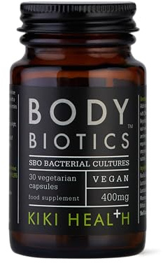 KIKI Health - Body Biotics 400mg, SBO Bacterial Cultures - Symbiotic Blend of 8 Highly Effective Friendly Bacteria - Dormant, Alive and Thriving, Naturally Dehydrated - 30 Capsules