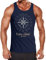 Neverless Herren Tanktop Kompass Windrose Navigator Segeln Muskelshirt Muscle Shirt Achselshirt Navy XXL