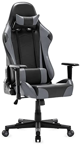 IntimaTe WM Heart Sedia da Gaming, Ergonomica Sedia da Ufficio, Sedile Sport di Lusso Sedia Gamer, Reclinabile con Braccioli e Poggiatesta Cuscino Lombare, Sedia PC (Grigio)