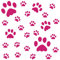 kleb-Drauf® | 25 Pfoten | Pink - matt | Wandtattoo Wandaufkleber Wandsticker Aufkleber Sticker | Wohnzimmer Schlafzimmer Kinderzimmer Küche Bad | Deko Wände Glas Fenster Tür Fliese