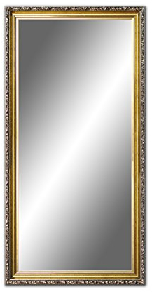 120 x 50cm, 50 x 120cm Spiegel mit Rahmen, Badezimmerspiegel Antik, Alte Spiegel, Handgefertigte, Stabiler Rückwand, Rahmenleiste: 60 mm breit und 45 mm hoch, Rahmen Farbe: Gold