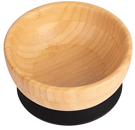 Tiny Dining Babyschale mit Saugnapf - Schwarz - rutschfeste, selbsternährende Baby-Entwöhnungsschale aus Bambus, Essschalen für Babys, Kleinkinder, Kinder, Kinder