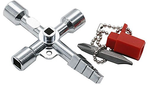 Domybest Clé Universelle Multifonctionnelle pour Armoire Électrique, Train, Ascenseur - Triangle et Carré - Outil à Main