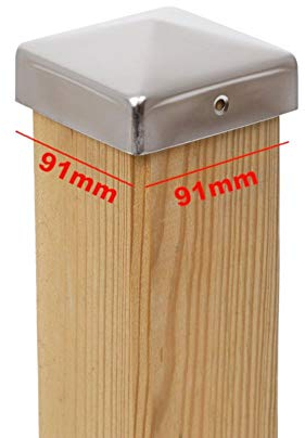 8 x PFOSTENKAPPE PYRAMIDE 91 x 91 MM EDELSTAHL