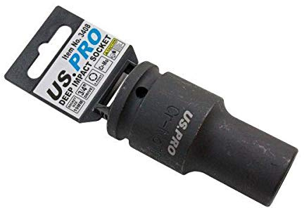 US PRO Tools Single 3/4 Dr 19MM 6PT Deep Impact Socket 3408