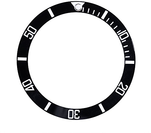 Lünette für Uhr 4 Farben Ersatzteile Hohe Härte Neue Keramik Leichte Armbanduhr Lünette Einsatz Schleife für Männer Frauen (Schwarz)