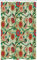 ABAKUHAUS Blumen Schmaler Duschvorhang, Oriental Inspirations, Badezimmer Deko Set aus Stoff mit Haken, 120 x 180 cm, Rot Grün