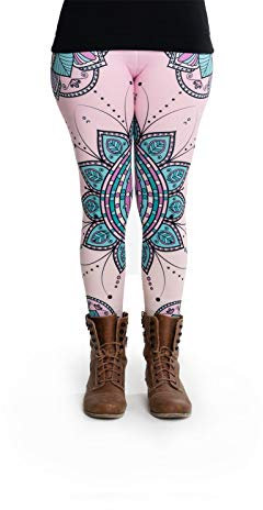 cosey - Bunte Bedruckte Mandala-Leggings (Einheitsgröße) - Design Mandala Blume