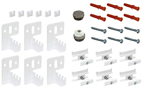 HK Fixation pour radiateur tubulaire radiateur, 2 fixations jusqu'à 6 fixations, espaceurs au choix (Set 4)
