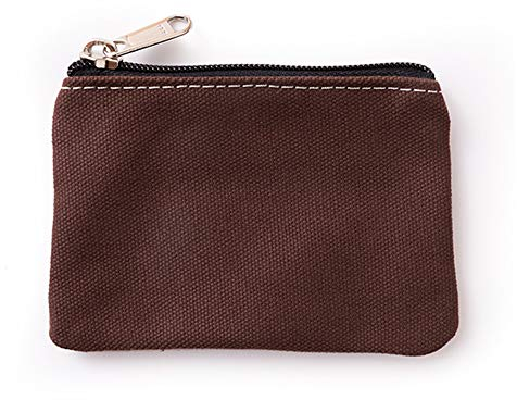 Hibate Canvas Schlüsseletui Schlüsseltasche Schlüsselmäppchen Klein für Herren Damen (Braun)