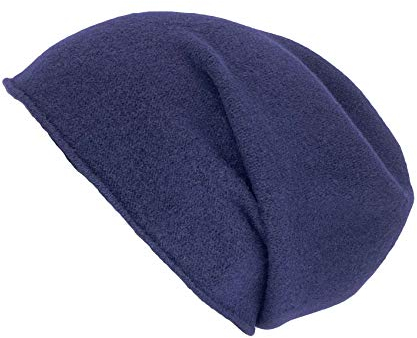 Kopka Wintermütze Strickmütze für Damen/Herren aus 100% Merinowolle (blau/Marine)