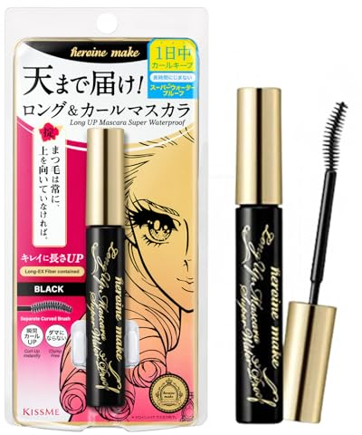 KISSME HEROINE MAKE Long UP Mascara Super Waterproof WP 01 Black | with Super Lengthening Fiber for Even Long and Curl