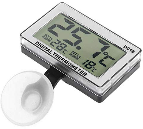 Aquarium Thermometer Wasserdicht, Digitales Aquarien Thermometer, Saugnapf Thermometer Digitales Aquarien Thermometer LCD Thermometer Für Aquarium Terrarium Vivarium Fish Tank
