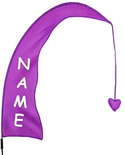 alles-meine.de GmbH 5 Stück XL - 1 m - Windfahnen/Balifahnen - LILA - incl. Name - mit Fahnenstange - UV-beständig & wetterfest - Windrichtungsanzeige - aus Nylon/Flagge Wi..