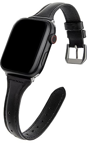 SEURE Compatibile con cinturino apple watch 38mm 40mm 41mm 42mm 44mm 45mm, donne uomini cinturino in pelle sottile per Serie SE/8/7/6/5/4/3/2/1