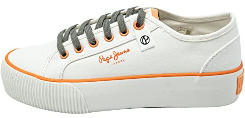 Pepe Jeans Ottis W Bass, Zapatillas Mujer, Blanco (800Blanco), 39 EU