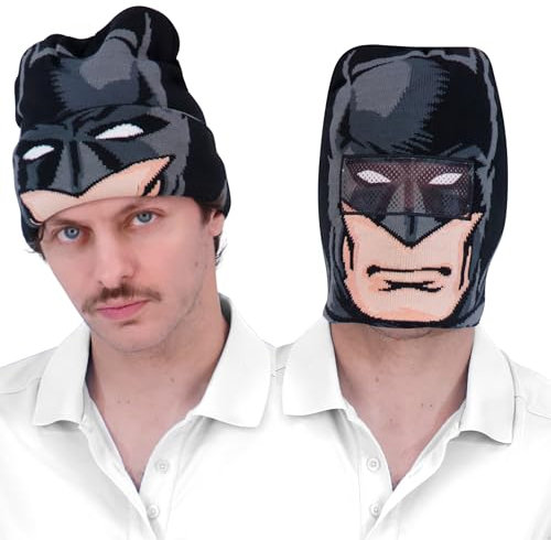 Concept One Unisex-Erwachsene Dc Comics Batman Roll Down Cuff Beanie-Mütze, Schwarz, Einheitsgröße