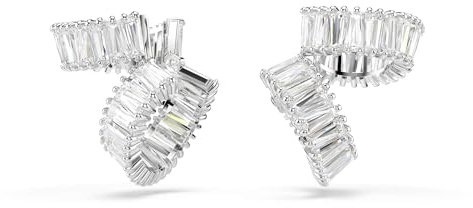 Swarovski Ariana Grande x Swarovski Ohrspangen, Baguette-Schliff, Weiß, Rhodiniert