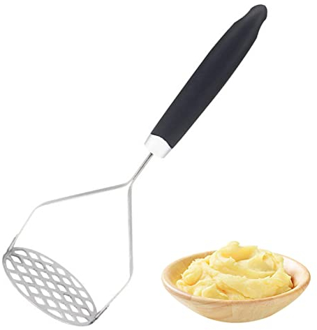Machacador de Patatas, triturador de Patatas de Acero Inoxidable con Mango Antiadherente, fácil de Limpiar para puré de Patatas, Batatas, Verduras, Alimentos para bebés