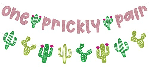 Kaktus 1. Geburtstag Party Dekorationen für Zwillinge Mädchen, Roségold ein Paar Banner, Kaktusgirlande, mexikanische Fiesta First Birthday Party Supplies