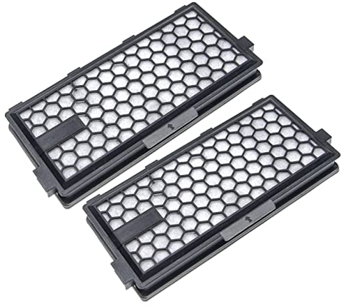 vhbw 2x Staubsaugerfilter kompatibel mit Miele HYGIENIC POWER, DIVDNI, DELPHI, Crystal, Green Magic Staubsauger - HEPA-Aktivkohlefilter Schwarz Weiß