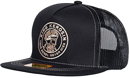 King Kerosin Herren Snapback Cap | Frontstrickerei | Meshcap | Kappe | Vintage | Lochverschluss True Rebel