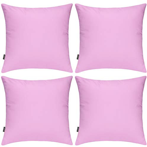 Coddsmz Confezione da 4 federe decorative in 100% cotone 40 x 40 cm, quadrate per cuscini per la casa, il letto e il divano (lilla, 4 confezioni da 16 x 16/40 x 40 cm), Viola Chiaro