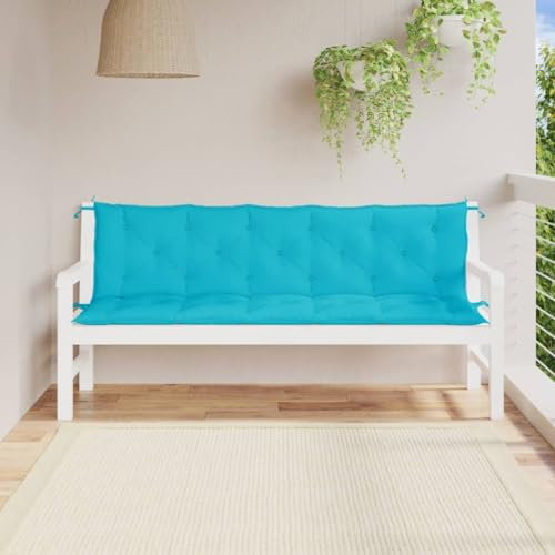 INLIFE Bankauflagen 2 STK. Türkis 180x50x7 cm Stoff,4.55kg,361734