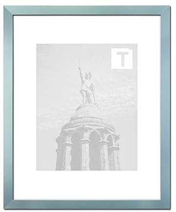 Holzwerkstoff Bilderrahmen Bernadette 50 x 60 cm, hier Türkis mit Kunststoffglas Antireflex 1mm
