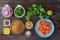 adrium Acryl-Bild 90 x 60 cm: Essen Knolling (Mise en Place) Gerstensalat. (156940287)