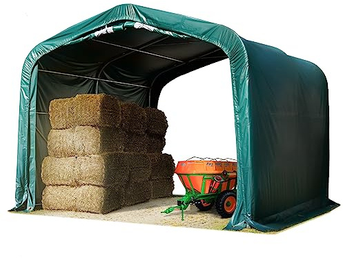 Weideunterstand 4x4 m PVC Plane 850N Lagerzelt Unterstand grün für Erduntergrund