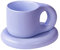 Cusmation Chubby Funny Coffee Mug Aesthetic Cups with Saucer, Purple Cloud Mug Cute Ceramic Mug Set for Office and Home Mug Cup 10 Oz for Latte Cafe Mocha Tea