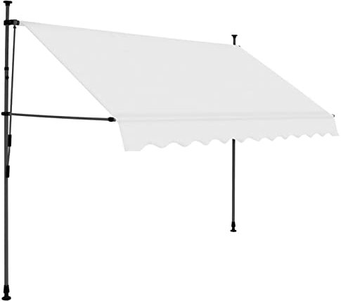 Tidyard Markise Einziehbar Handbetrieben Seitenmarkise Klemmmarkise Balkonmarkise Seitenrollo Sonnenschutz Terrasse Balkon Garten Mit Solarmodul und LED-Leiste Breite: 250 cm Wasser-schmutzabweisend