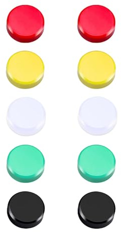 iLamdeetek 10Pcs DECORATIVE_MAGNET, Round Fridge Magnets, Strong Refrigerator Magnets, Colorful Small Magnets for Whiteboard, Office, Notice Boards, School, Postcard (5 colors)