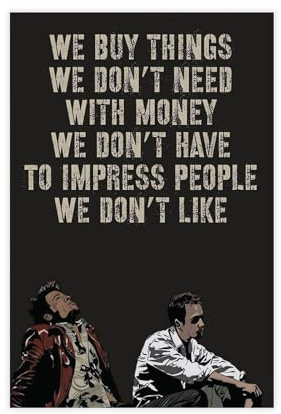 OWNPET Fight Club Zitate Leinwand Poster Wandkunst Dekor Druck Bild Gemälde für Wohnzimmer Schlafzimmer Dekoration ungerahmt 40 x 60 cm