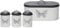 simpa 4PC White and Grey Butterfly Design Kitchen Storage Set: Tea, Coffee, Sugar & Bread Bin Set.