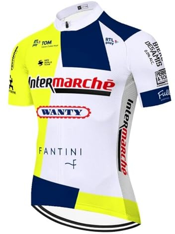 SGCIKER 2024 Herren World Tour Team Wanty Radtrikot, kurzärmliges atmungsaktives Radtrikot MTB-Fahrrad Bekleidungs Hemd (L)