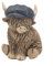 Lesser & Pavey Happy Highland, Highland Cow Flat Cap Figuren, Statuen für Heimdekoration, ideales Ornament, Freundschaftsgeschenk für Damen und Herren, schöne Tischdekoration und