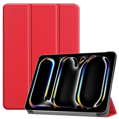 FTRONGRT Hülle für iPad Pro 13 2024 Tablette,Ultradünne, Exquisite Erscheinung,mit Standfunction,für iPad Pro 13 2024 Tablette -Rot
