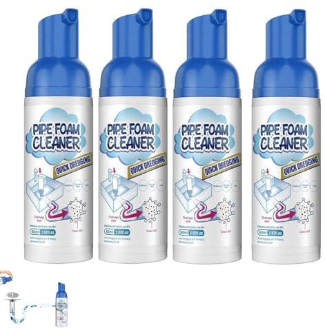 Abflussreiniger Schaum, 4 Stück Rohre Schaum Reiniger Abfluss Schaumreiniger Pipe Foam Cleaner für Löst Speisereste öle und Haare Abflussreiniger Schaum für Küche Bad Waschbecken