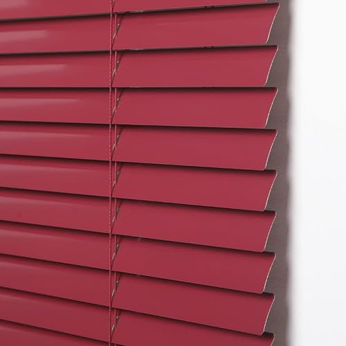 Home Office Aluminium Metal Venetian Blinds,25mm Slat Day and Night Light Filtering Window Shade,Red Aluminum Horizontal Venetian Window Blind Inside or Outside Mount,Custom