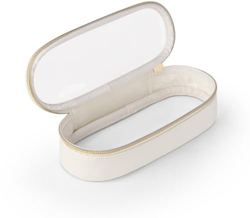 Hebterrka Porte-Pinceaux de Maquillage Transparent - Trousse de Toilette en Cuir, Portable et Étanche pour Voyage