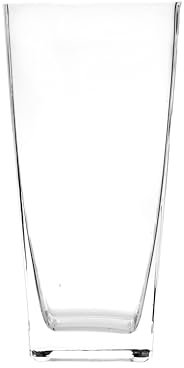 Grand Vase en Verre Transparent à Section carrée - Dimensions 10x10x20 cm