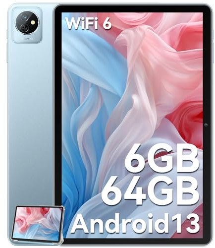 Blackview Tab 30 WiFi Tablet 10 Pulgadas, Tablet Android 13 WiFi6, Quad-Core Tablets, 6GB RAM 64GB ROM/TF 1TB, Widevine L1 HD+ Tabletas, Cámara Dual/5100mAh/BT 5.2/Google GMS/Tipo C PC Tablet