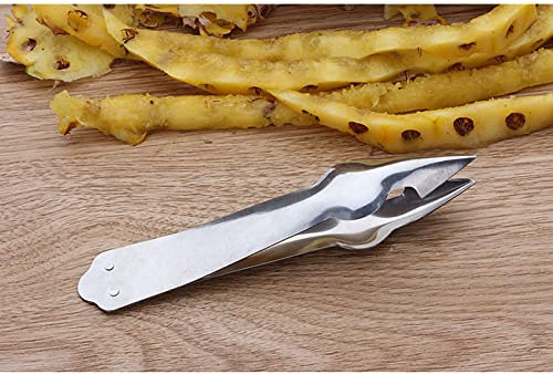 Coupe-éplucheur de fruits, couteau à éplucher la canne à sucre en acier inoxydable, pinces pour enlever les yeux d'ananas en métal, couteau d'office pour la canne à sucre, (All steel eye clips)