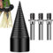 Wood Splitting Drill Bit - Wood Drill Bit with 3 Drill Attachments,Firewood Splitter Drill Bit for Log Splitting, Split Wood Efficiently