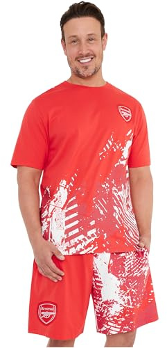 Get Trend Mens Pyjamas Set Short PJs Soft Breathable Nightwear Sleepwear Cosy Summer Lounge Set Football Gifts for Men